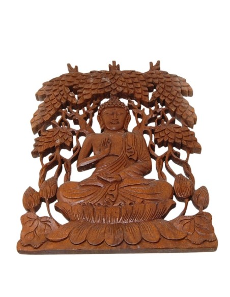Buda "Abhaya mudra" - Madera colgar - 41 cm