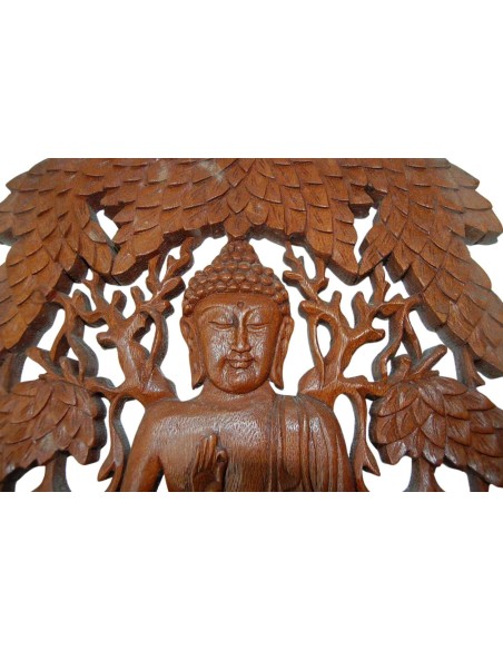 Buda "Abhaya mudra" - Madera colgar - 41 cm
