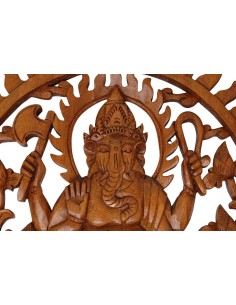 Ganesh - Madera colgar redondo - 40 cm 2