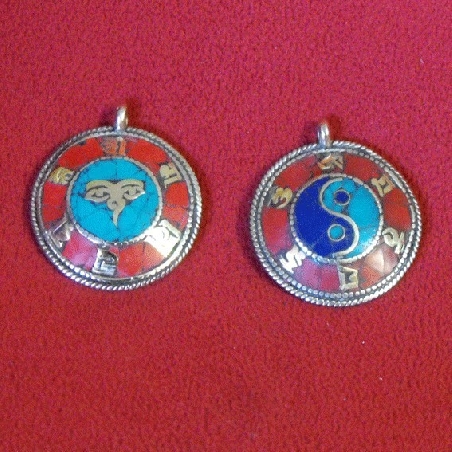 Colgante ojos buda- yin yang pedreria