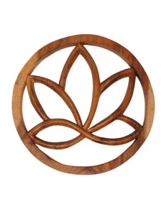 Flor de loto - Madera colgar - 20 cm