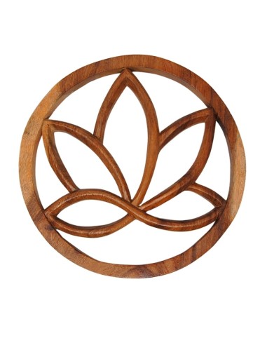 Flor de loto - Madera colgar - 25 cm