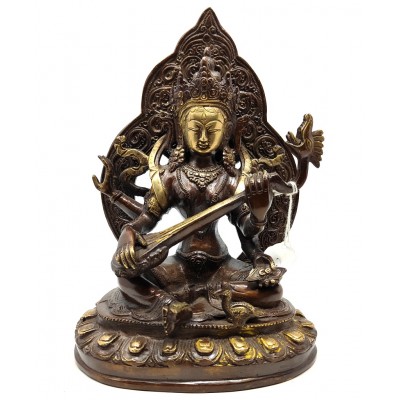 Saraswoti bronce 23 cms.