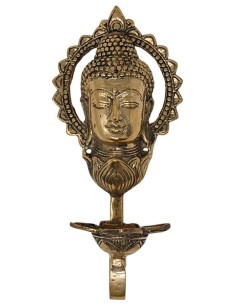 Portavelas de pared buda bronce - 19 cm.