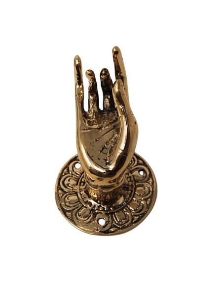 Tirador de bronce "Mano de Tara" Dorado - 10 cm