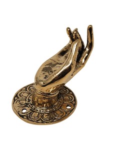 Tirador de bronce "Mano de Tara" Dorado - 10 cm 2