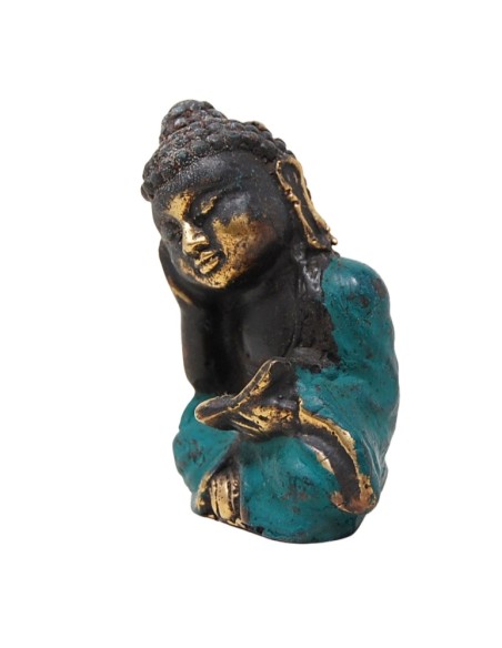 Monje budista relax bronce color - 7 cm