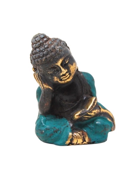 Monje budista relax bronce color - 7 cm