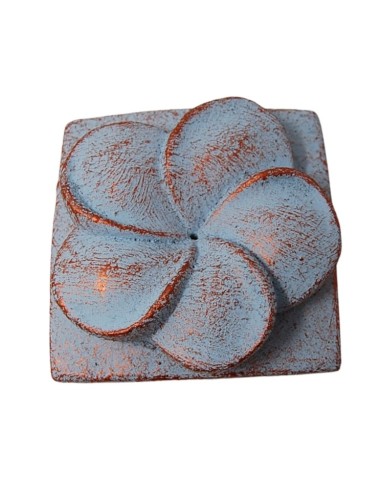 Incensario flor de loto azul de piedra.