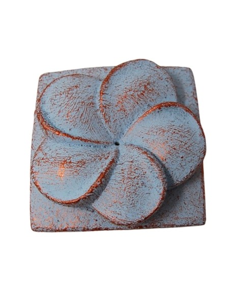 Incensario flor de loto azul de piedra.