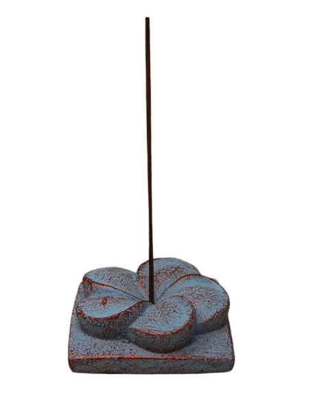 Incensario flor de loto azul de piedra.