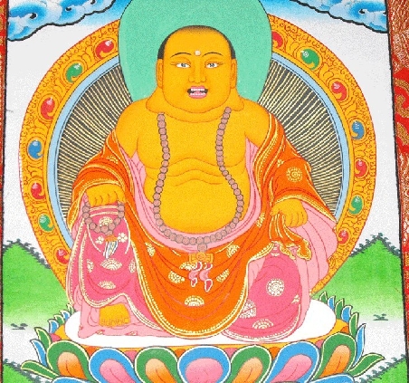 Buda Ho Tai con brocado mediano