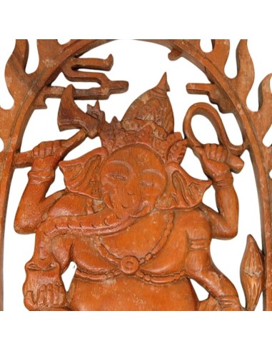 Ganesh madera colgar ovalado  50 cm