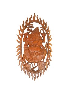 Ganesh madera colgar ovalado  50 cm