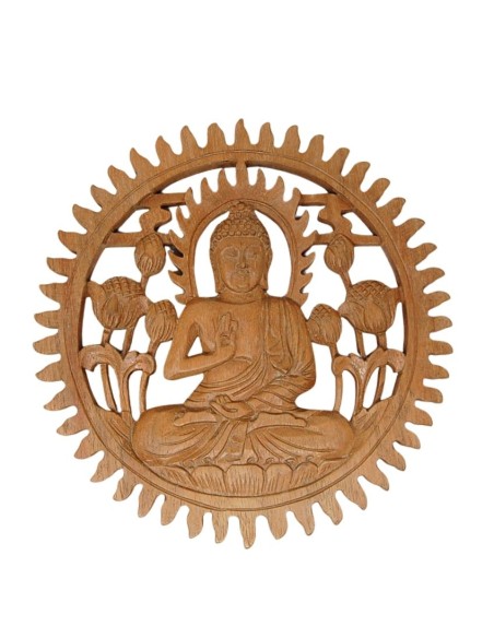 "Abhaya mudra" Buda madera colgar 30 cm