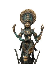 Saraswati de bronce 47 cm 2