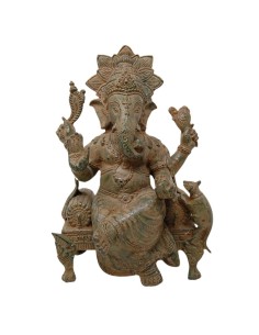 Ganesh de bronce envejecido 25 cm