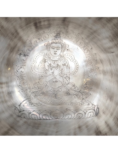Cuenco Full Moon grabado con "Vajradhara". 23 cm - 1,429 Kg.