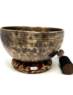 Cuenco Jhumka grabado "Om mane... + nudo infinito" 22,5...